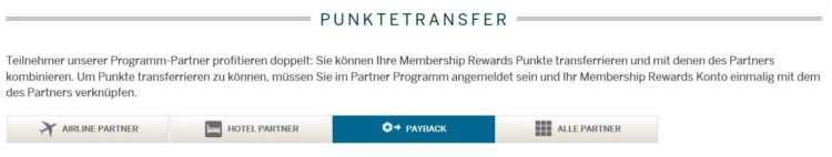 american express punktetransfer
