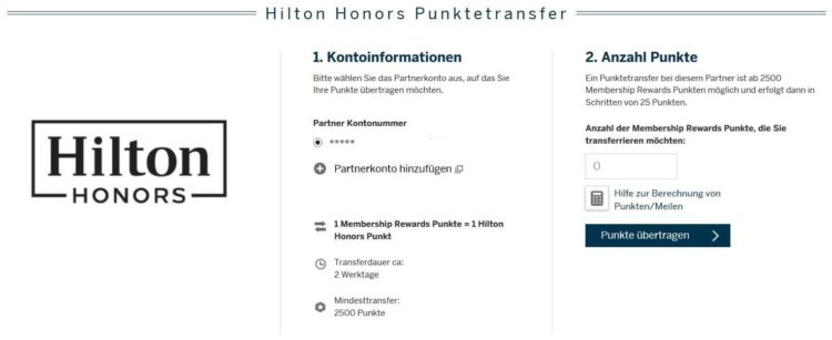 membership rewards punkte umwandeln hilton honors