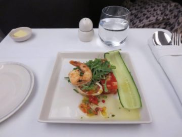 singapore airlines business class a350 essen vorspeise