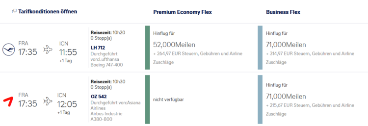 Miles And More Praemienflug Asiana Fra Icn