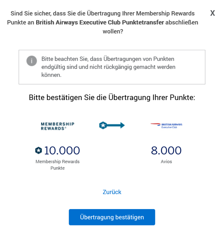 American Express Membership Rewards Transferpartner Executive Club