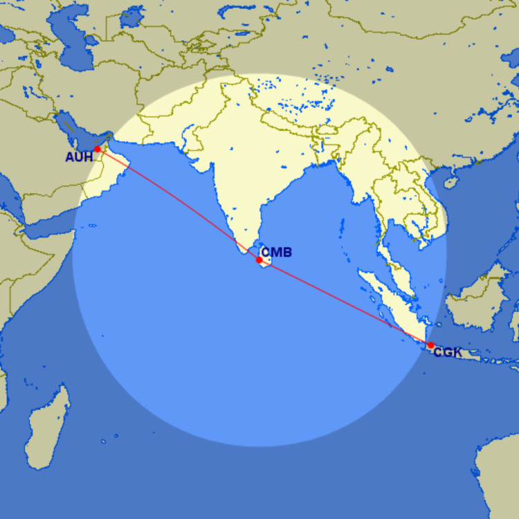 Great Circle Mapper Abu Dhabi Colombo Jakarta