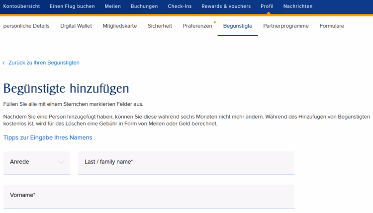 Singapore Airlines Krisflyer Redemption Nominee Hinzufuegen