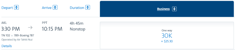 Aadvantage Praemienflug Air Tahiti Business Class Akl Ppt