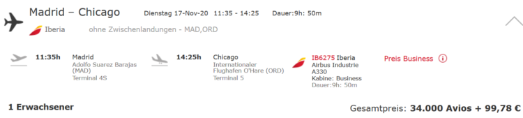 Iberia Plus Sweetspot Iberia Business Class Madrid Chicago