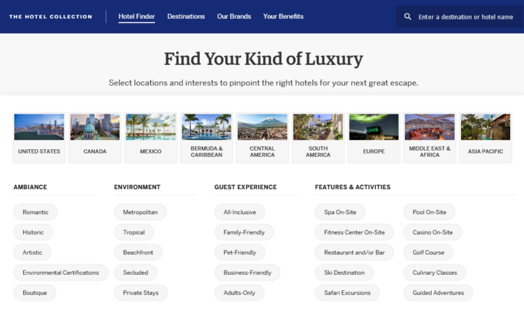 American Express Hotel Collection Hotel Finder