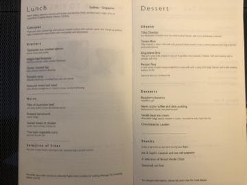 british airways first class boeing 777 lunch dessert