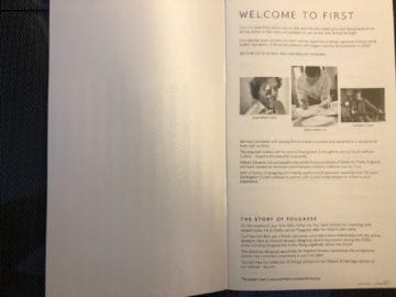 british airways first class boeing 777 menue einleitung