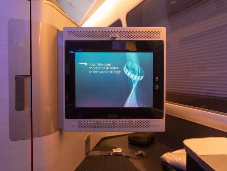 British Airways First Class Boeing 777 Monitor