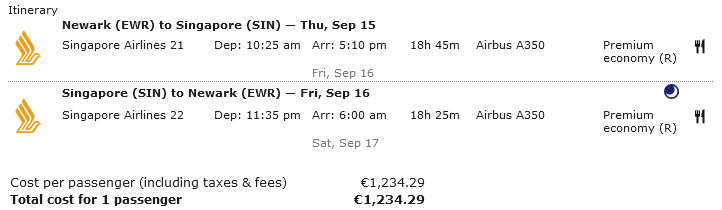 Miles And More Statusmeilen Sammeln Singapore Airlines Premium Economy Ewr Sin