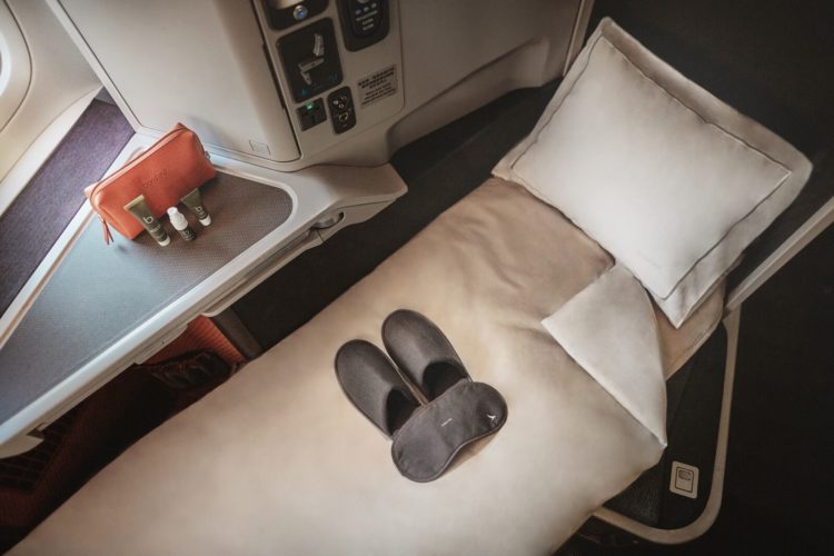 Cathay Pacific New Business Class Bedding Copyright