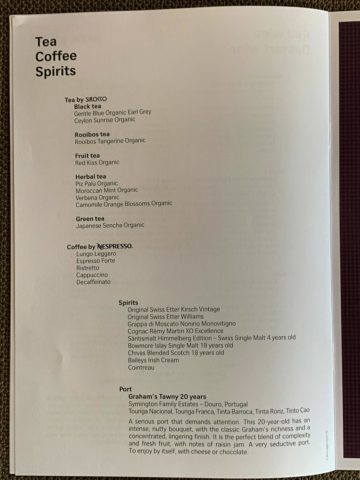 swiss first class a340 300 getraenke menu zurich shanghai 5