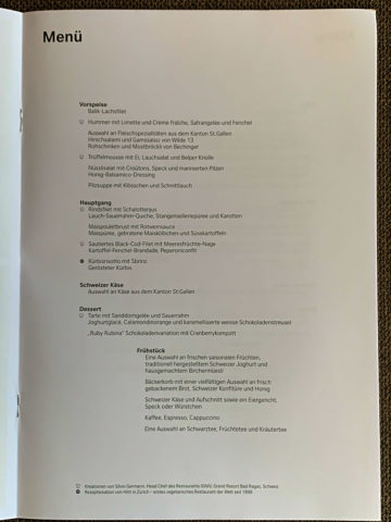 swiss first class a340 300 menu zurich shanghai 4