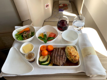 asiana business class a350 900 mittagessen 1