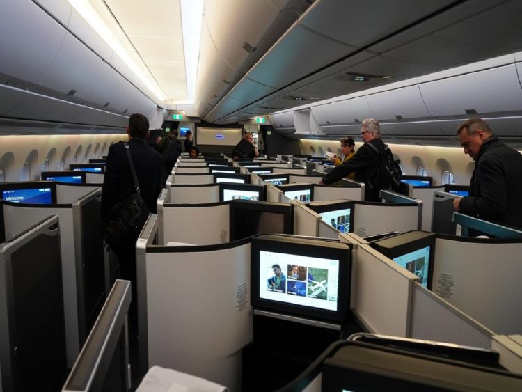 british airways business class a350 1000 kabine von hinten