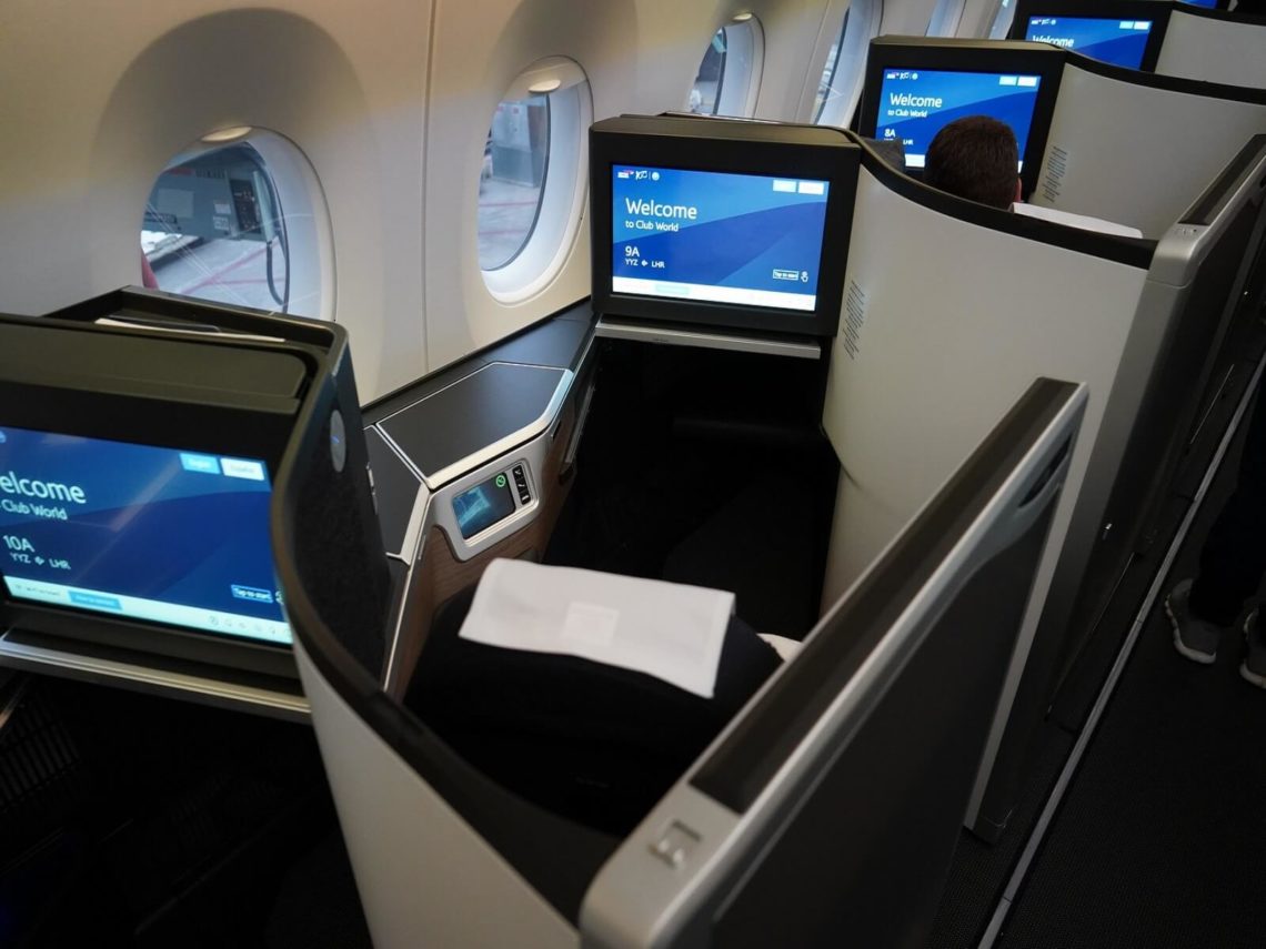 british airways business class a350 1000 sitz von hinten