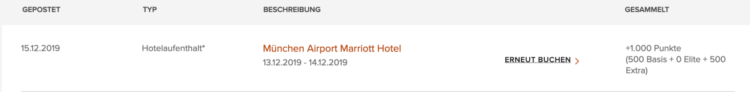 Marriott Punkte Buchung