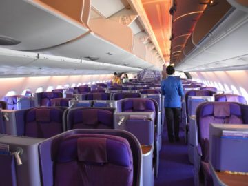 thai airways business class airbus a380 osaka bangkok leere kabine