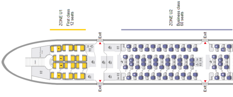 Thai Airways Business Class Airbus A380 Osaka Bangkok Sitzplan