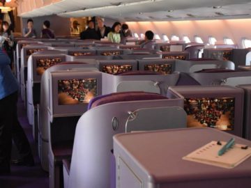 thai airways business class airbus a380 osaka bangkok vorderer bereich