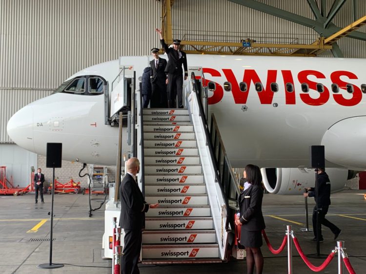 Swiss Airbus A320neo Empfang