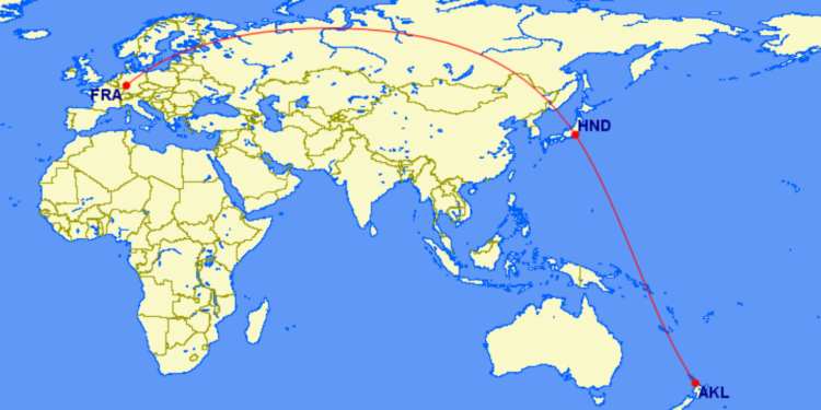 Great Circle Mapper Akl Hnd Fra