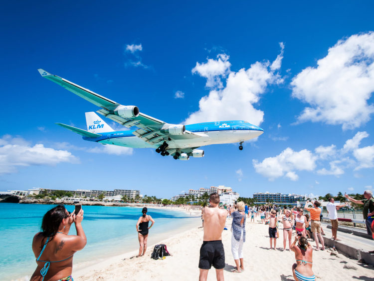 Klm Boeing 747 St Maarten Landung Copyright