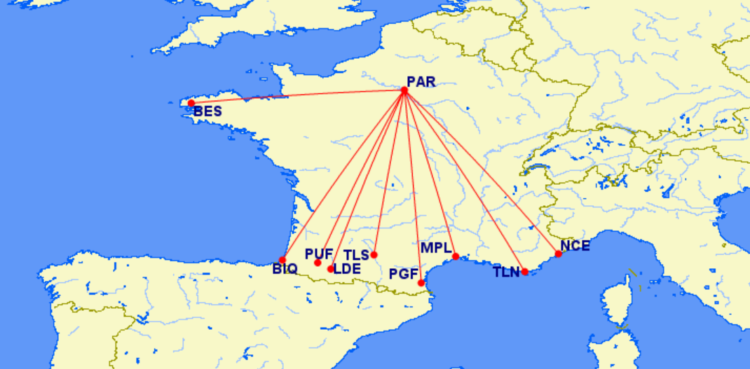 Air France Destinationen Suedfrankreich