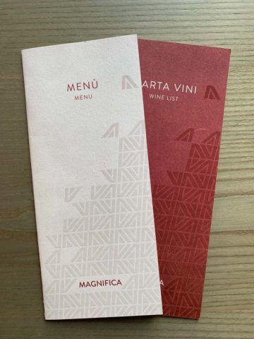 Alitalia Business Class Menu 1