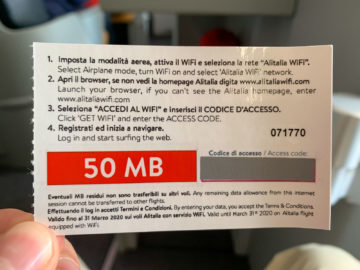 Alitalia Business Class Wifi Voucher 2