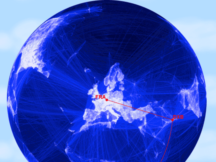 Great Circle Mapper Karte Beispiel 3b