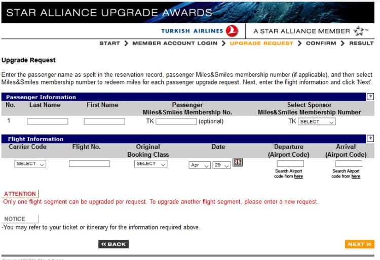 Miles And Smiles Upgrade Request Star Alliance