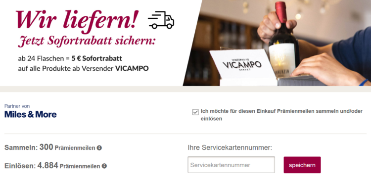Vicampo Wein Miles And More Meilen