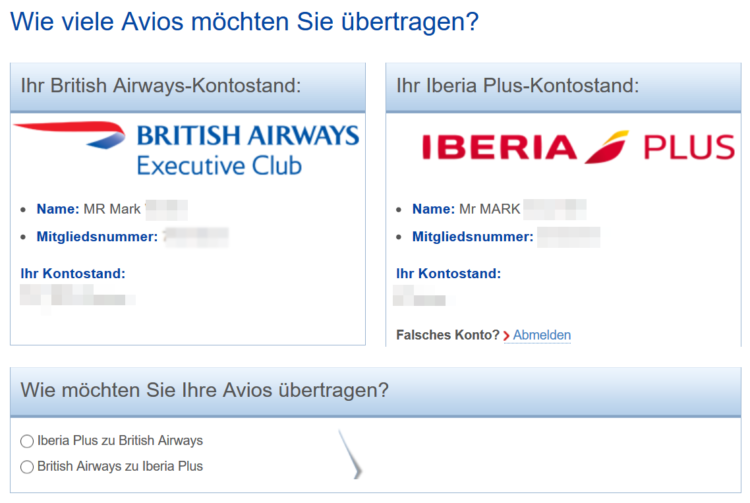 Avios Transfer Executive Club Iberia Plus