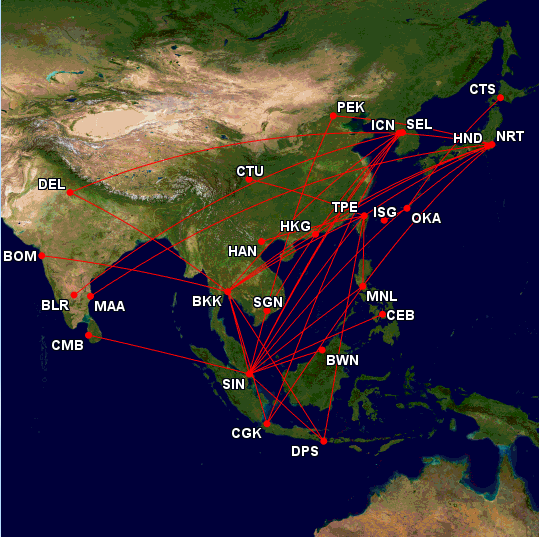 Gcmap Routen Star Alliance Asien