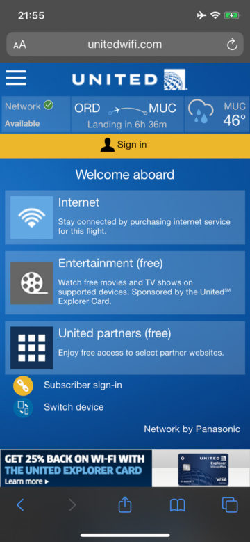 United Airlines Polaris Business Class Boeing 767 300 Wifi Connection