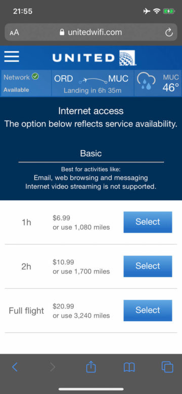 United Airlines Polaris Business Class Boeing 767 300 Wifi Preise