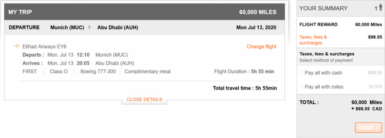 Aeroplan Praemienflug Etihad First Class Fra Auh