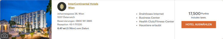 Ihg Rewards Club Variable Preise Intercontinental Wien
