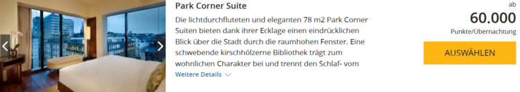 World Hyatt Buchung Park Hyatt Zuerich Park Corner Suite Punkte