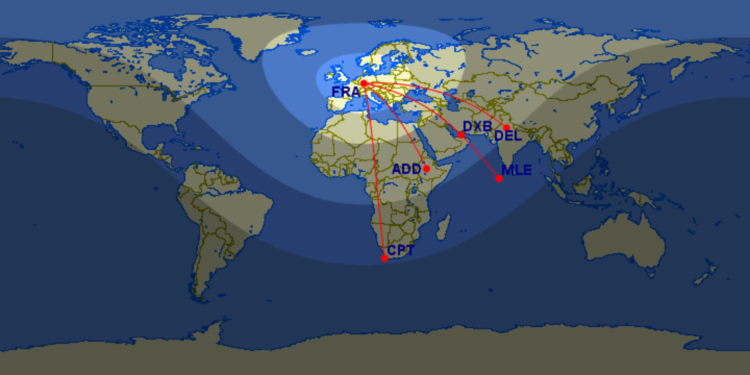 Great Circle Mapper Lufthansa Ab Frankfurt