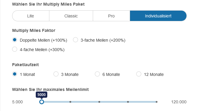 Miles And More Multiply Miles Pakete Individuell Juli 2021