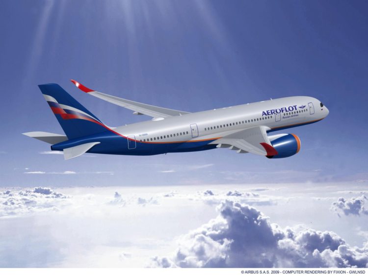 Airbus A350 800 Aeroflot Rendering Copyright
