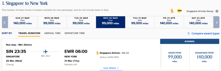 Krisflyer Praemienflug Singapore Airlines Business Class Sin Ewr
