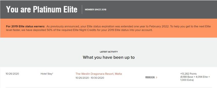 Westin Dragonara Resort Malta Punkte