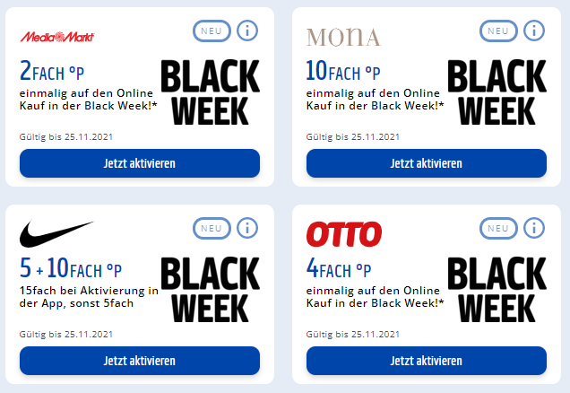 Black Week 2021 Auswahl Payback Coupons