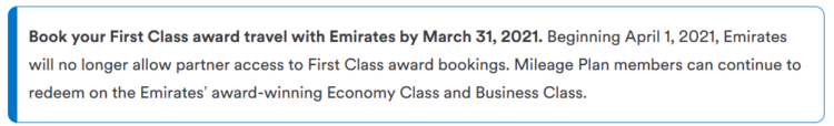 Emirates First Class Nicht Ueber Partner Buchbar April 2021
