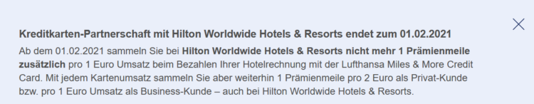 Miles And More Partnerschaft Hilton Endet 2021