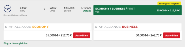Tap Miles And Go Praemienflug Lufthansa Business Class Fra Dxb