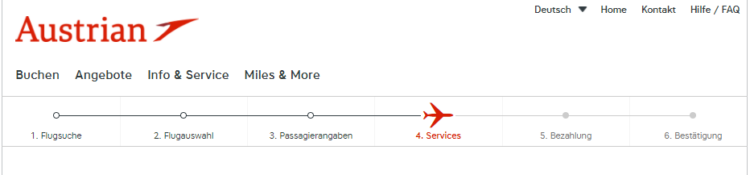 Austrian Airlines Flugbuchung Services